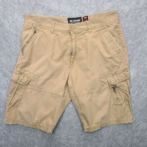 Ecko Unltd Cargo Shorts Mens‎ 36x11 Beige Khaki Utility Pockets Ripstop Cotton